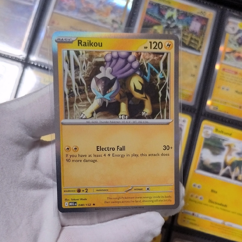 Raikou  2025 Mega Evolutions Rare Holo Pokémon Card 048/132 Mint